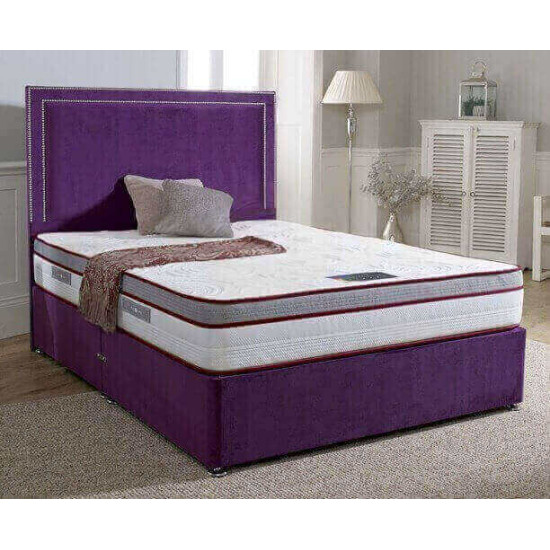 Beauty Sleep Hilton 1000 pocket sprung divan bed quilted damask mattress