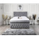Bedz4u Chesterfield front opening ottoman storage bed with tufted scrolled headboard and footboard