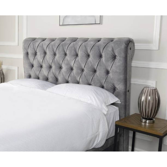 Bedz4u Chesterfield front opening ottoman storage bed with tufted scrolled headboard and footboard