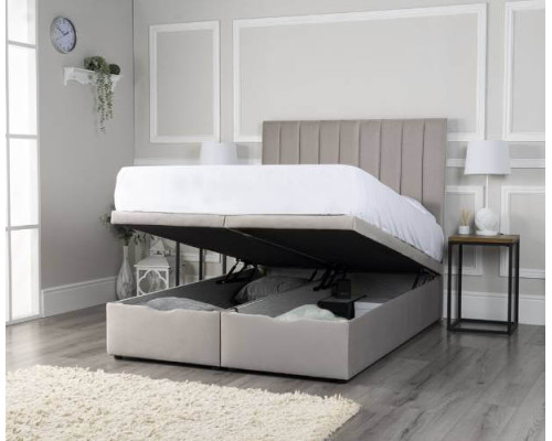 Jayne Ottoman Fabric Storage Bed with a Flat Headboard 