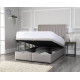 Bedz4u Laila fabric ottoman storage bed with vertical panelled headboard 