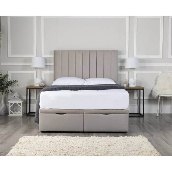 Bedz4u Laila fabric ottoman storage bed with vertical panelled headboard 