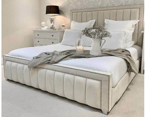 Naples Luxury Handmade Fabric Upholstered Panelled Bed Frame
