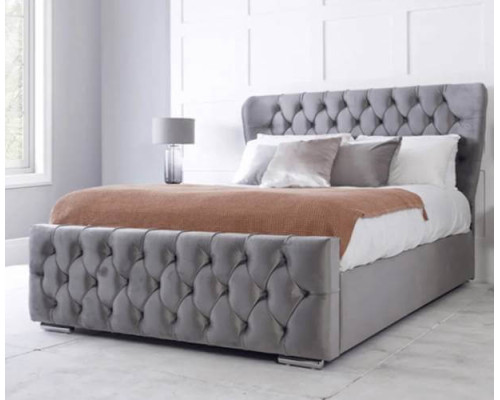 Oxford Wingback Fabric Bed Frame in Various Colours