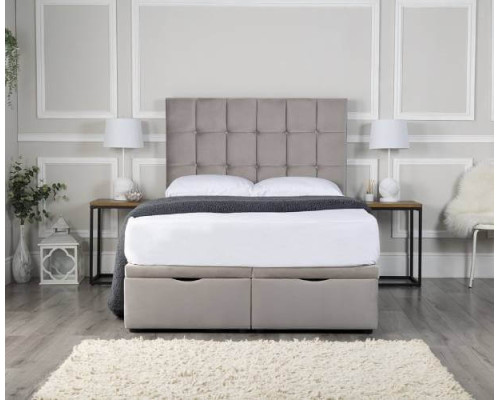 Rome Ottoman Storage Bed with a Cubed Hand Tufted Headboard Rome Ottoman Storage Bed with a Cubed Hand Tufted Headboard