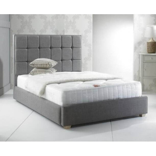 Bedz4u Rome handmade bed frame with cubed headboard and low footboard