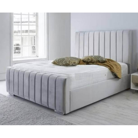 Bedz4u Siena bespoke fabric bed with vertical panelled headboard and footboard