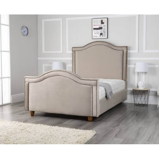 Bedz4u Sovereign bespoke upholstered fabric bed with curved headboard and footboard