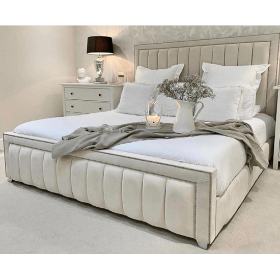 Naples Luxury Handmade Fabric Upholstered Panelled Bed Frame | Handmade Fabric Bed Frames (by Bedz4u.co.uk)