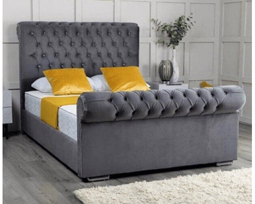 Sicily Chesterfield Fabric Bespoke Bed Frame in Various Colours