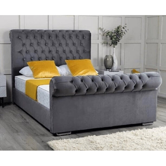 Sicily Chesterfield Fabric Bespoke Bed Frame in Various Colours | Handmade Fabric Bed Frames (by Bedz4u.co.uk)