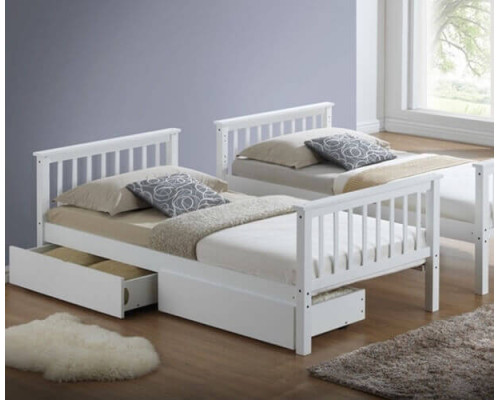 Calder White Bunk Bed with Storage Drawers by Artisan 