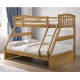 Solid Hardwood Oak Finished Triple Sleeper Wooden Bunk Bed Frame UK Artisan Beds Oak hardwood triple sleeper bunk bed
