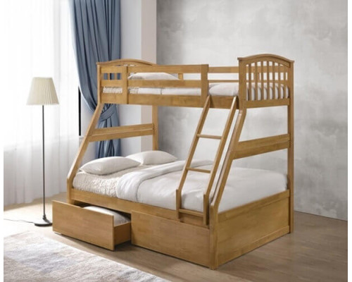 Oak Triple Sleeper Bunk with Storage Drawers by Artisan 