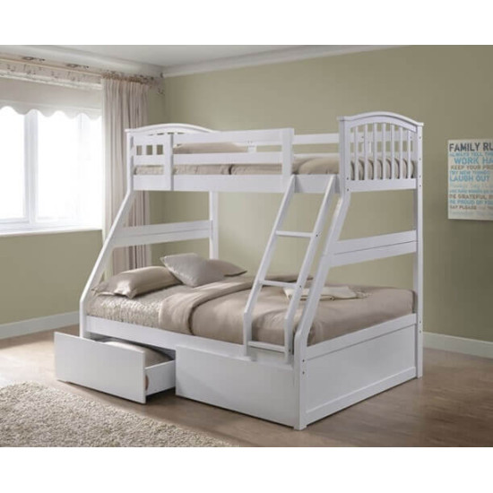 Artisan Beds White sleeper bunk bed with storage drawers