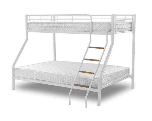 Alexa White Metal Triple Sleeper Bunk Bed by Heartlands 