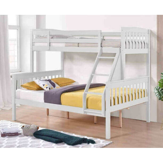 Heartlands Furniture Ashbrook white wooden triple sleeper bunk bed