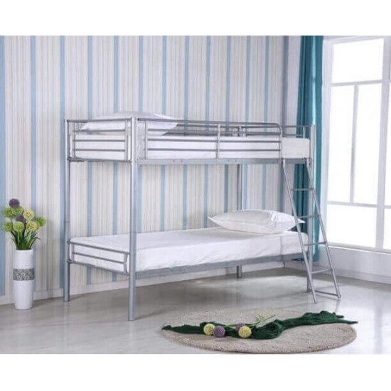 Heartlands Furniture Himley silver metal bunk bed