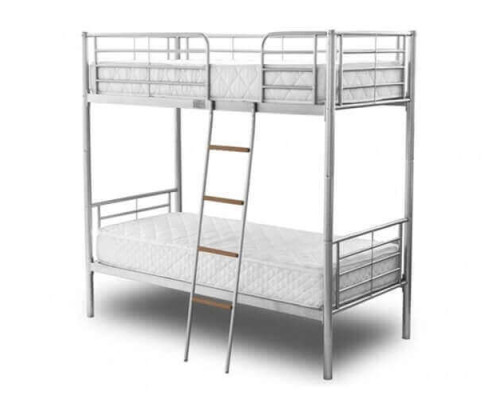 Melvin Silver Metal Bunk Bed by Heartlands Furniture