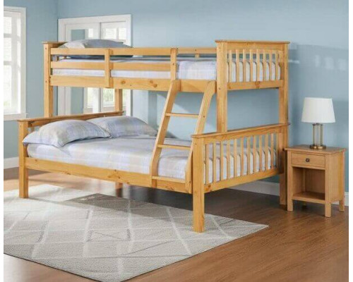 Porto Pine Triple Sleeper Wood Bunk Bed by Heartlands Furniture