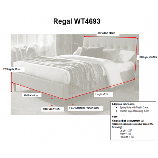 Regal Light Grey Modern Fabric Upholstered Bed by Artisan | Fabric and Upholstered Bed Frames (by Bedz4u.co.uk)