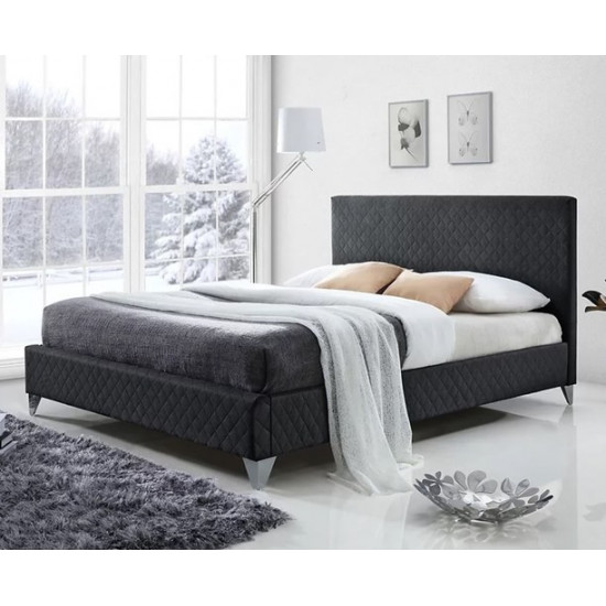 Brooklyn Dark Grey Upholstered Fabric Bed by Time Living | Fabric and Upholstered Bed Frames (by Bedz4u.co.uk)