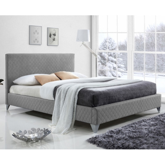 Brooklyn Light Grey Upholstered Fabric Bed by Time Living | Fabric and Upholstered Bed Frames (by Bedz4u.co.uk)