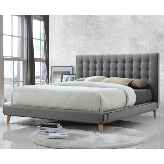 Emily Grey Modern Fabric Upholstered Button Bed by Artisan | Fabric and Upholstered Bed Frames (by Bedz4u.co.uk)