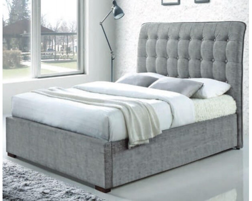 Hamilton Light Grey Upholstered Fabric Bed by Time Living