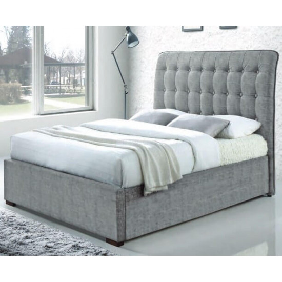 Hamilton Light Grey Upholstered Fabric Bed by Time Living | Fabric and Upholstered Bed Frames (by Bedz4u.co.uk)