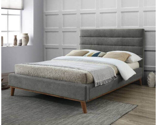 Mayfair Light Grey Upholstered Fabric Bed