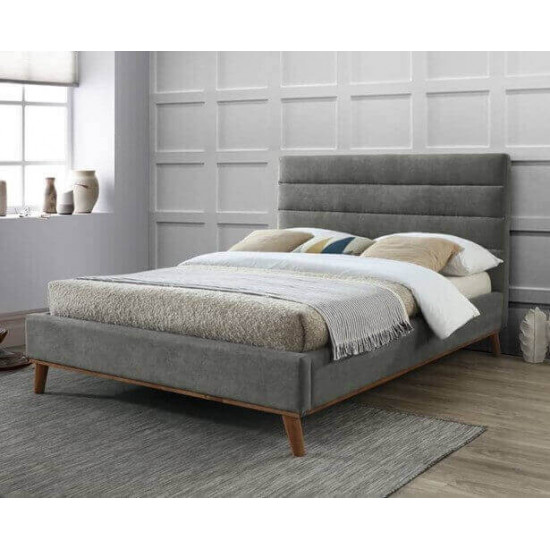 Mayfair Light Grey Upholstered Fabric Bed | Fabric and Upholstered Bed Frames (by Bedz4u.co.uk)