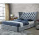 Middleton Silver Fabric Storage Bed with Winged Headboard | Storage Beds (by Bedz4u.co.uk)