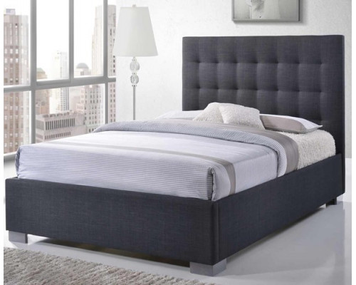 Nevada Dark Grey Upholstered Fabric Bed