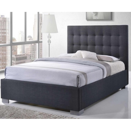 Nevada Dark Grey Upholstered Fabric Bed | Fabric and Upholstered Bed Frames (by Bedz4u.co.uk)