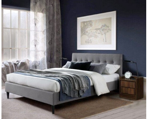 Regal Light Grey Modern Fabric Upholstered Bed by Artisan