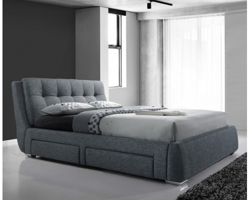 Regent Dark Grey Fabric 4 Drawer Modern Storage Bed 3090