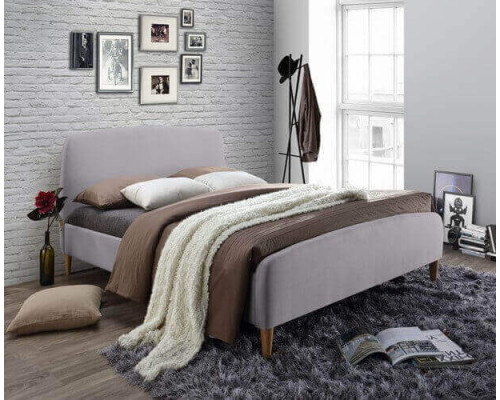 Geneva Light Grey Upholstered Fabric Bed