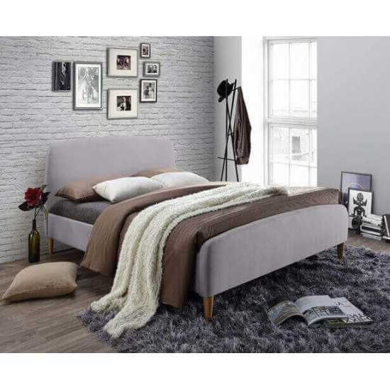 Geneva Light Grey Upholstered Fabric Bed | Fabric and Upholstered Bed Frames (by Bedz4u.co.uk)