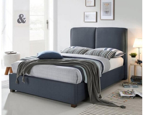 Oakland Dark Grey Upholstered Fabric Bed by Time Living