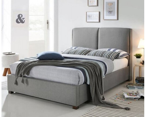 Oakland Light Grey Upholstered Fabric Bed by Time Living