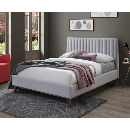 Albany Light Grey Fabric Bed with Wooden Frame | Fabric and Upholstered Bed Frames (by Bedz4u.co.uk)