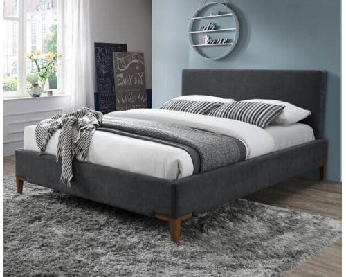 Durban Grey Fabric Bed Frame By Time Living