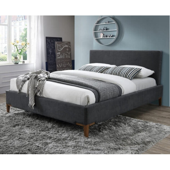 Durban Grey Fabric Bed Frame By Time Living | Fabric and Upholstered Bed Frames (by Bedz4u.co.uk)