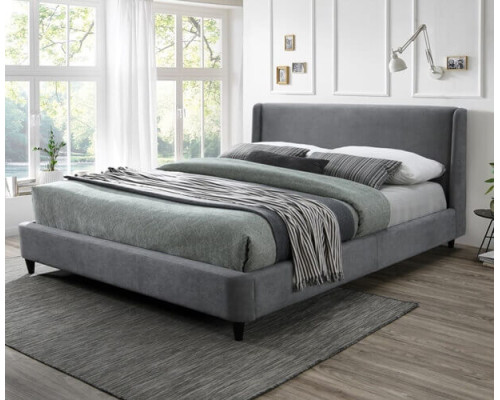 Edburgh Grey Fabric Bed Frame by Time Living