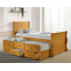 Captains Oak Sleigh Style Guest Bed with Storage Drawers | Guest Beds (by Bedz4u.co.uk)