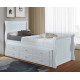 Artisan Beds Captains white sleigh guest bed with storage drawers and trundle