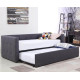 Heartlands Furniture Congo grey linen fabric daybed with trundle