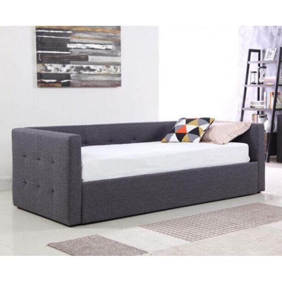Heartlands Furniture Congo grey linen fabric daybed with trundle