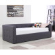 Heartlands Furniture Congo grey linen fabric daybed with trundle